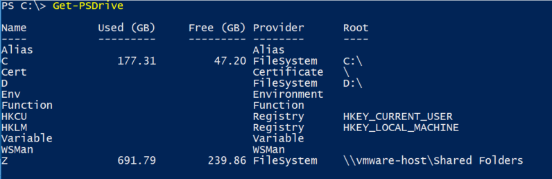 Use Get-PSDrive to view all your PSDrives